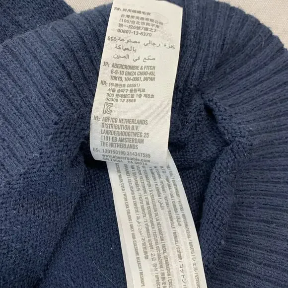 Vintage Abercrombie & Fitch Wool Blend Blue Double Moose Sweater Med - Picture 4 of 9